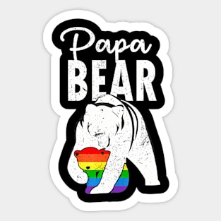 Papa Bear Gay Pride Flag LGBT Dad Camping Father Day Sticker